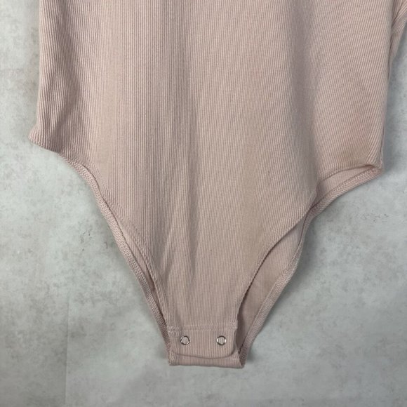 Summi Summi Ribbed T-Shirt Short Sleeve Bodysuit Size XS Light Pink - Picture 5 of 8